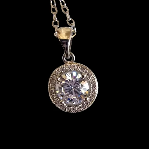 CATE & CHLOE Blake Halo Pendant & Earrings with CZ Crystals - Picture 7 of 7